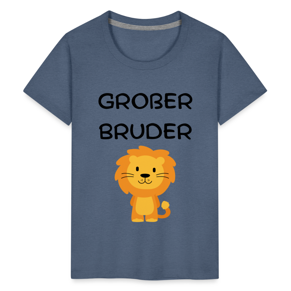 Teenager Premium T-Shirt - Großer Bruder Löwe - Blau meliert