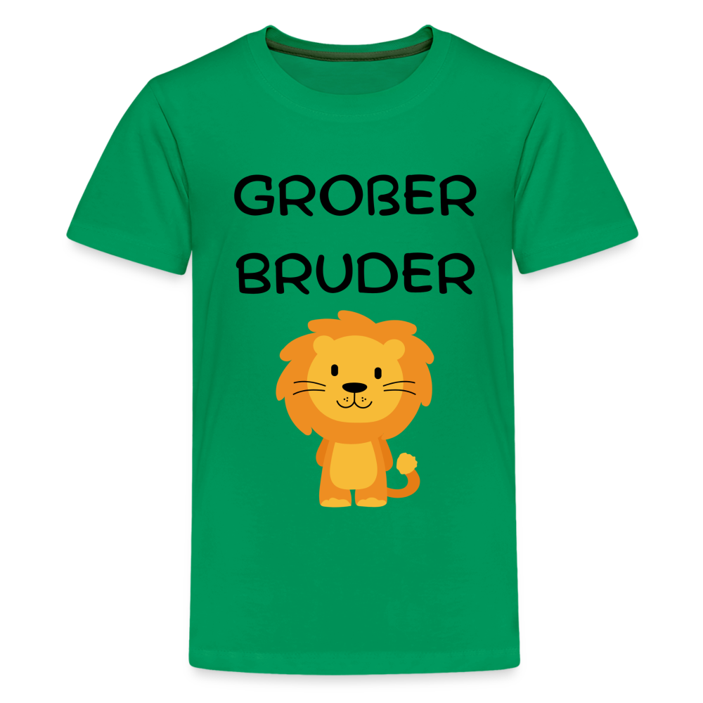 Teenager Premium T-Shirt - Großer Bruder Löwe - Kelly Green