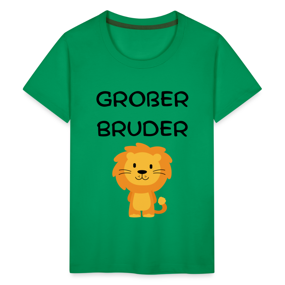 Teenager Premium T-Shirt - Großer Bruder Löwe - Kelly Green