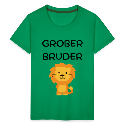 Teenager Premium T-Shirt - Großer Bruder Löwe - Kelly Green