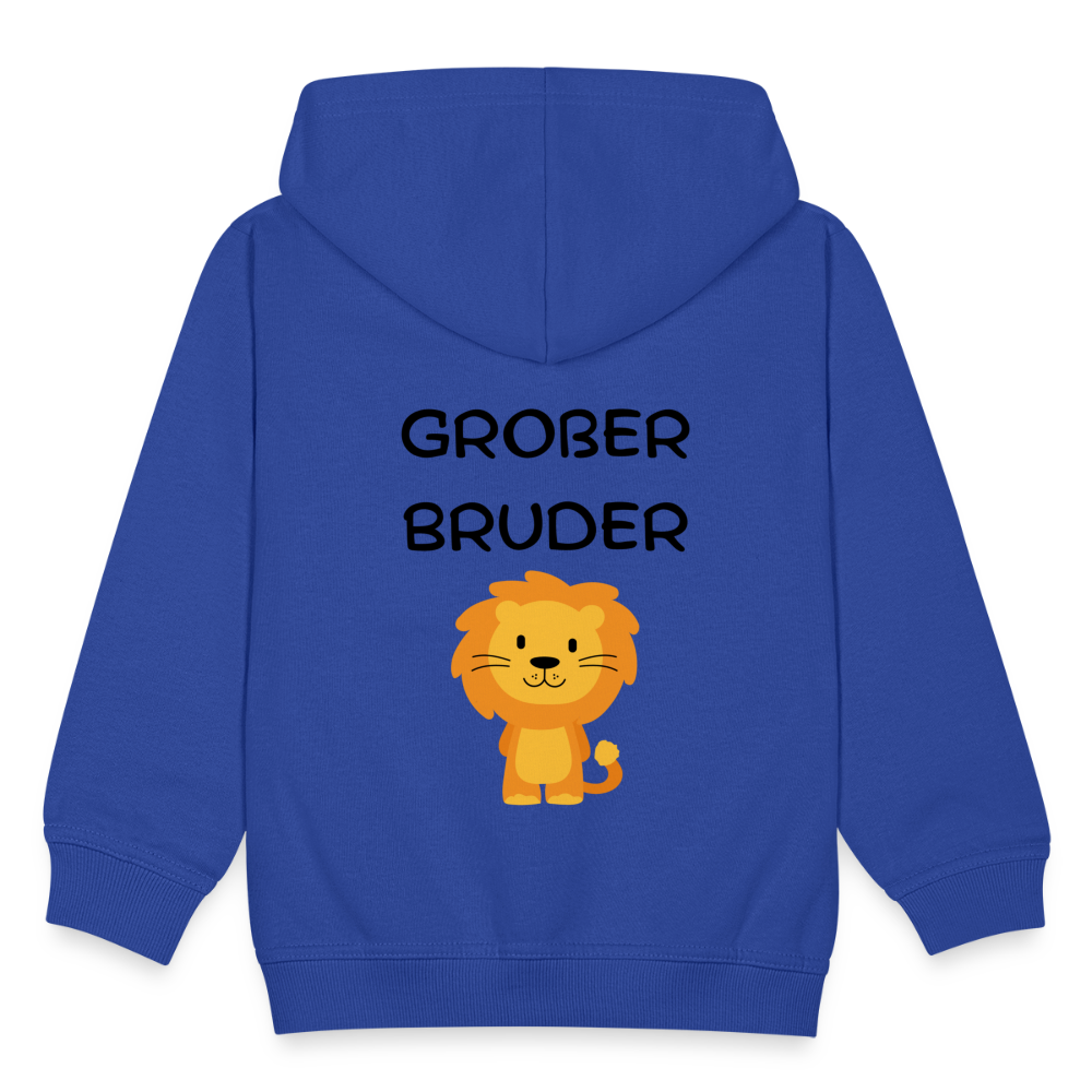 Kinder Premium Kapuzenjacke - Großer Bruder Löwe - Royalblau