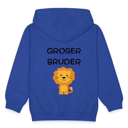 Kinder Premium Kapuzenjacke - Großer Bruder Löwe - Royalblau