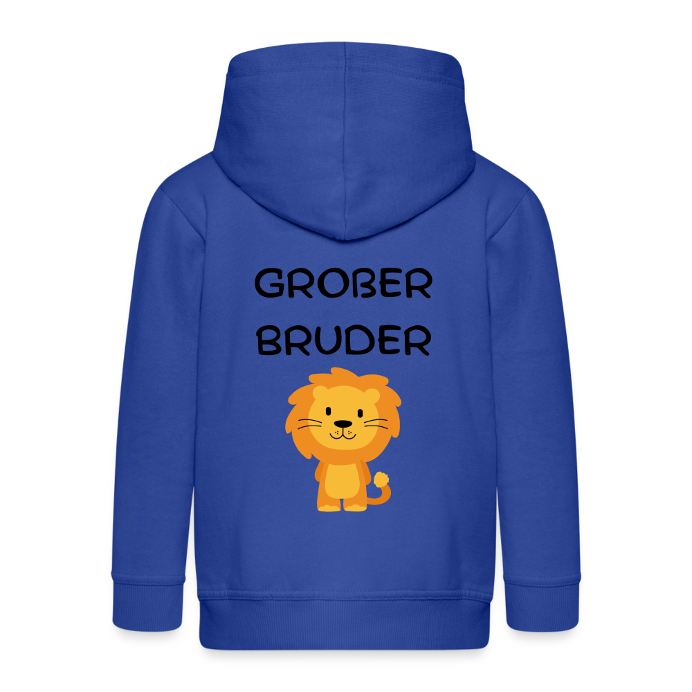 Kinder Premium Kapuzenjacke - Großer Bruder Löwe - Royalblau