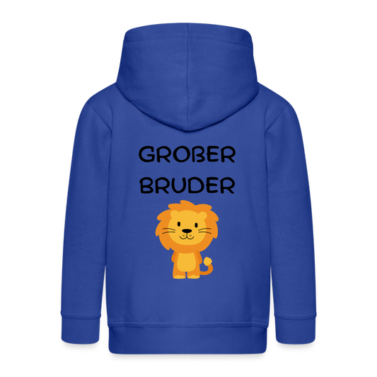 Kinder Premium Kapuzenjacke - Großer Bruder Löwe - Royalblau