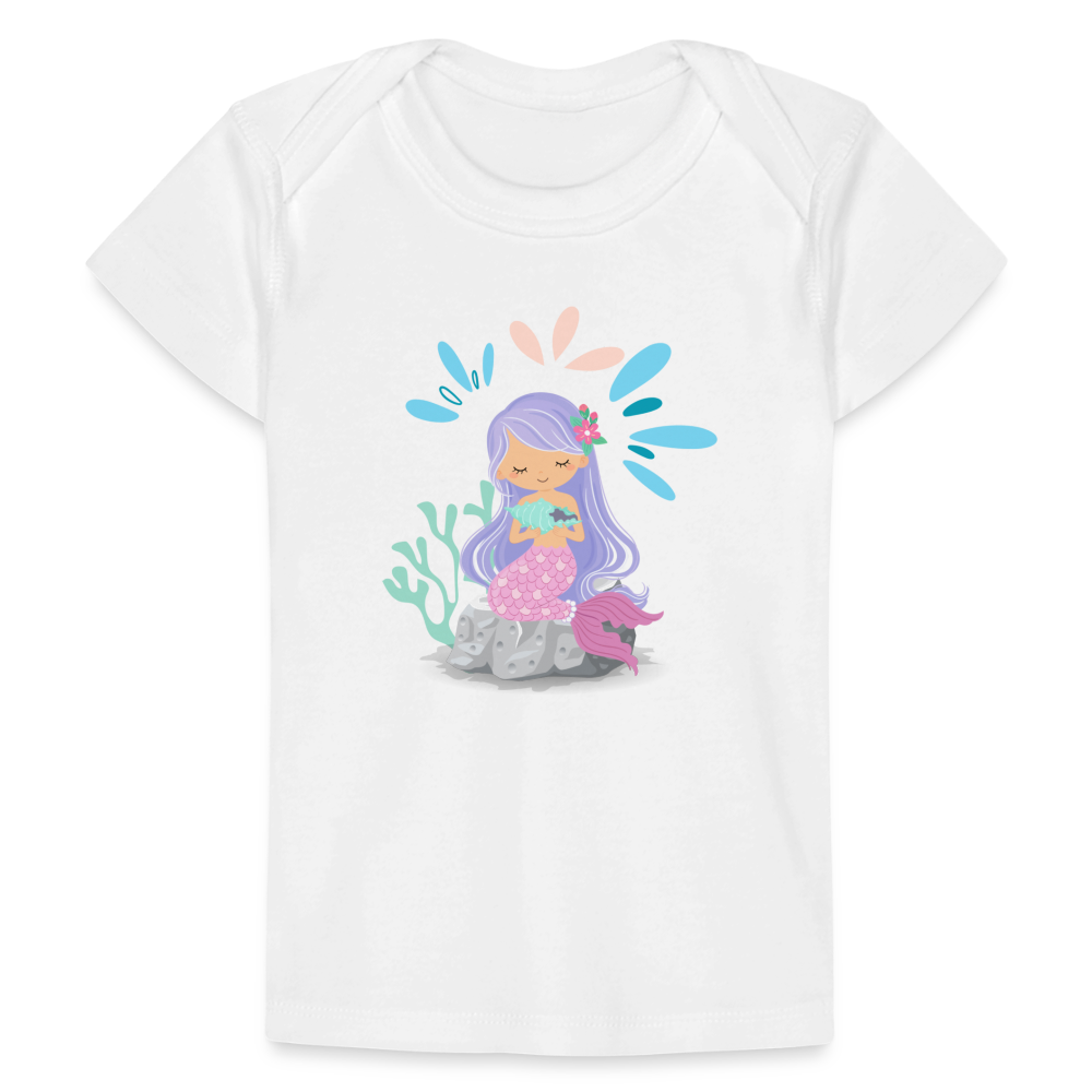 Baby Bio-T-Shirt - Meerjungfrau - weiß