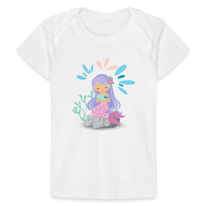 Baby Bio-T-Shirt - Meerjungfrau - weiß