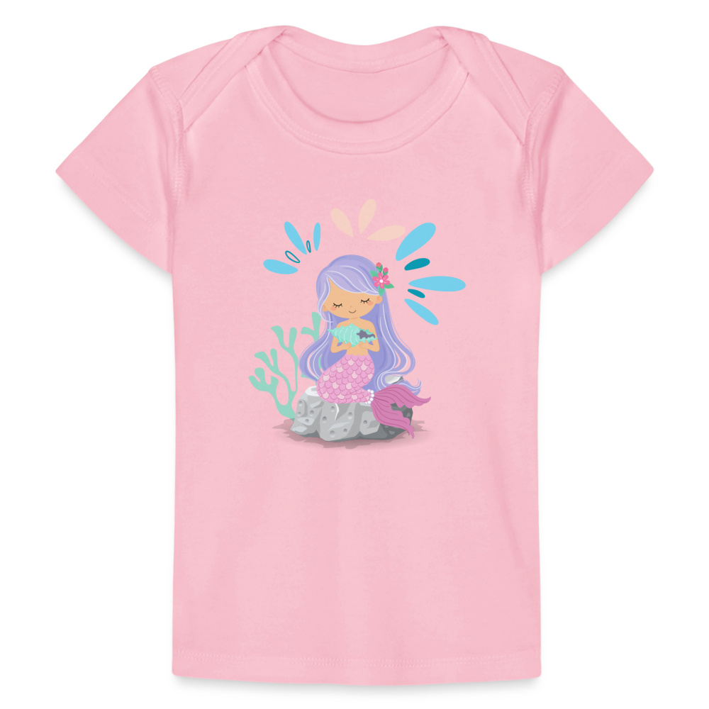 Baby Bio-T-Shirt - Meerjungfrau - Hellrosa