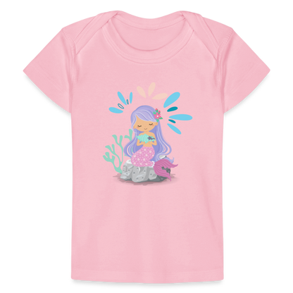 Baby Bio-T-Shirt - Meerjungfrau - Hellrosa