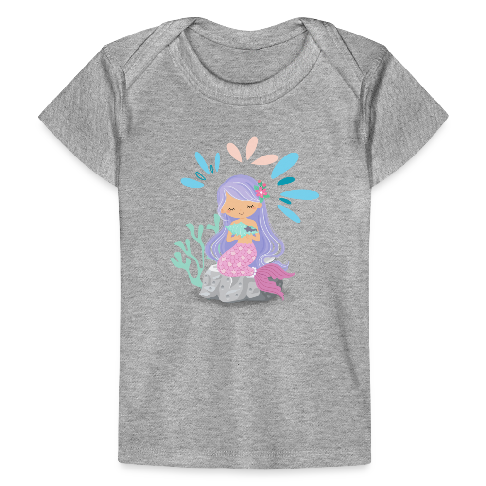 Baby Bio-T-Shirt - Meerjungfrau - Grau meliert