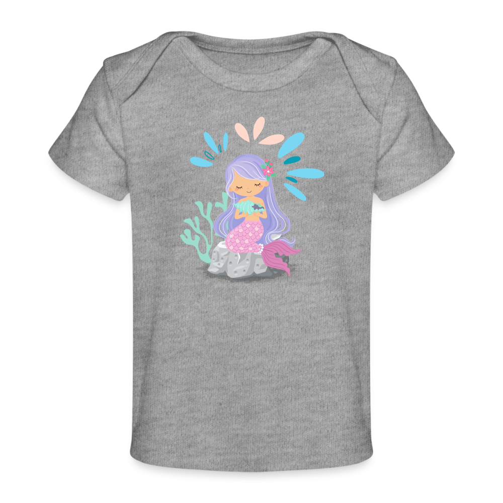 Baby Bio-T-Shirt - Meerjungfrau - Grau meliert