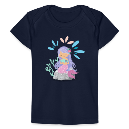 Baby Bio-T-Shirt - Meerjungfrau - Dunkelnavy