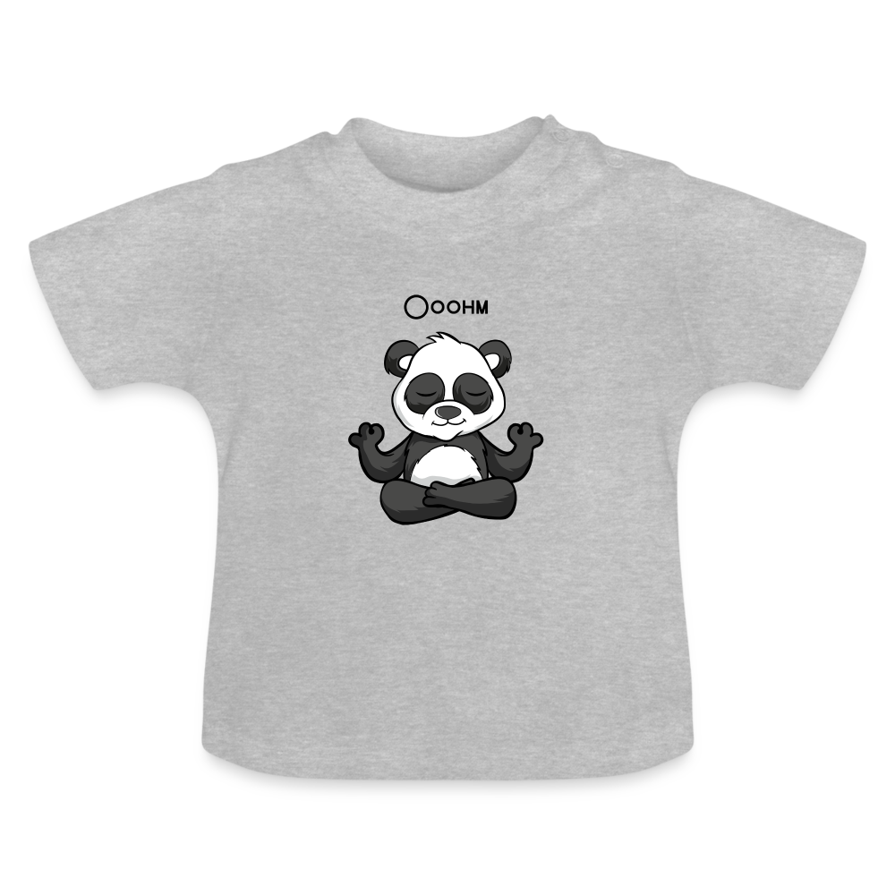 Baby T-Shirt - Ooohm Panda - Grau meliert