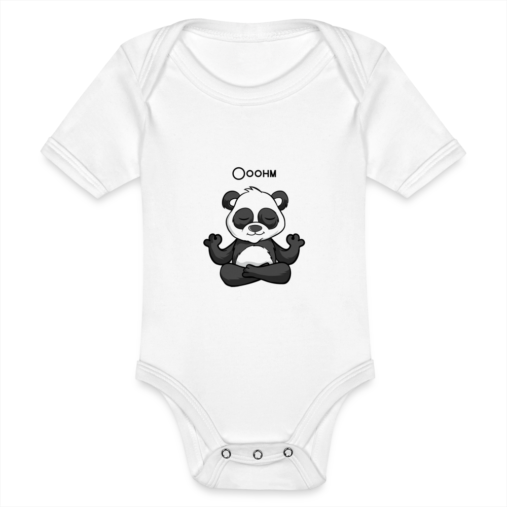 Baby Bio-Kurzarm-Body - Ooohm Panda - weiß