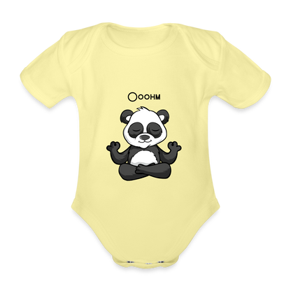 Baby Bio-Kurzarm-Body - Ooohm Panda - Hellgelb