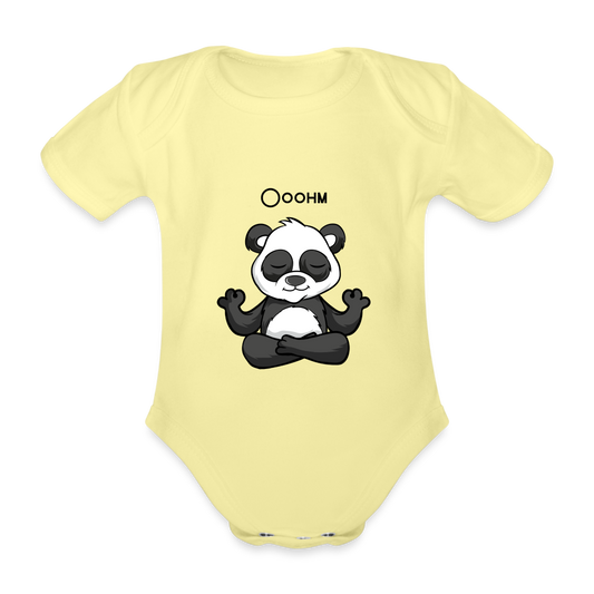 Baby Bio-Kurzarm-Body - Ooohm Panda - Hellgelb