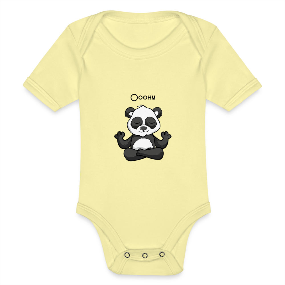 Baby Bio-Kurzarm-Body - Ooohm Panda - Hellgelb