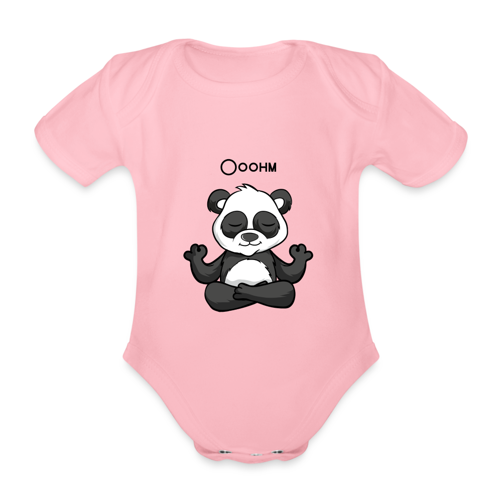 Baby Bio-Kurzarm-Body - Ooohm Panda - Hellrosa