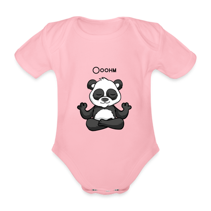 Baby Bio-Kurzarm-Body - Ooohm Panda - Hellrosa