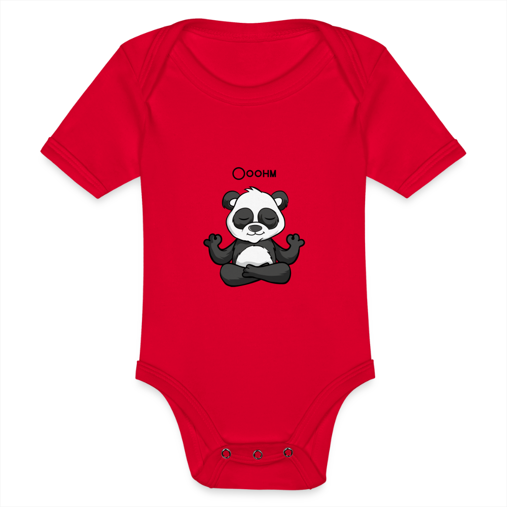 Baby Bio-Kurzarm-Body - Ooohm Panda - Rot