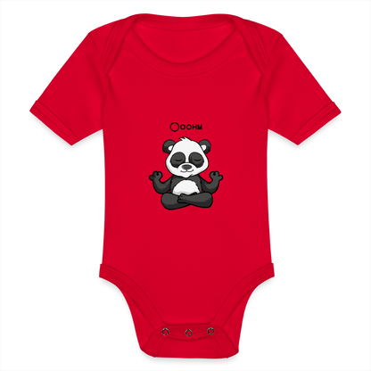 Baby Bio-Kurzarm-Body - Ooohm Panda - Rot