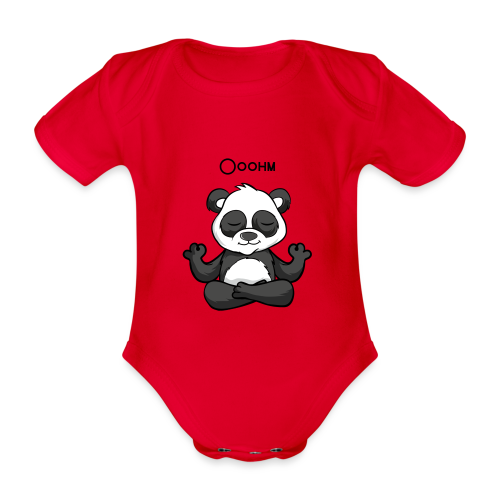 Baby Bio-Kurzarm-Body - Ooohm Panda - Rot