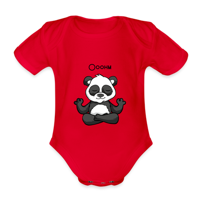 Baby Bio-Kurzarm-Body - Ooohm Panda - Rot