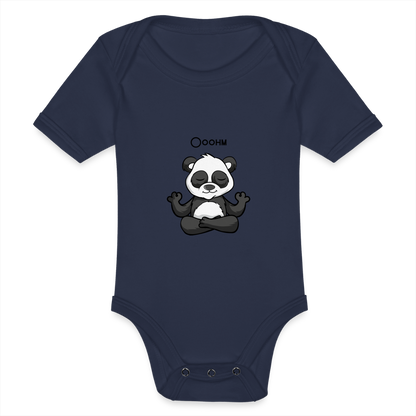 Baby Bio-Kurzarm-Body - Ooohm Panda - Dunkelnavy