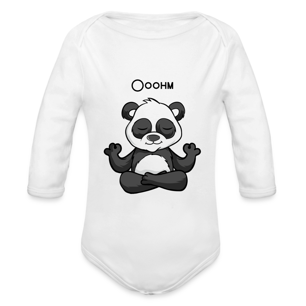 Baby Bio-Langarm-Body - Ooohm Panda - weiß