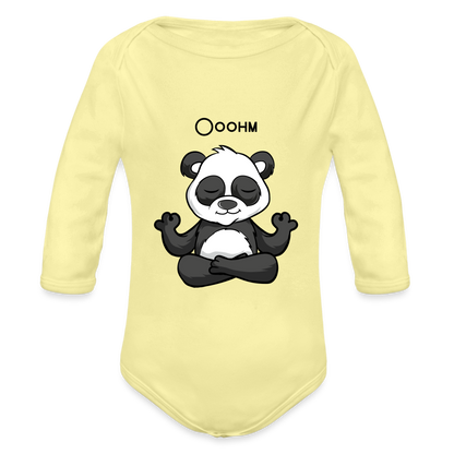 Baby Bio-Langarm-Body - Ooohm Panda - Hellgelb