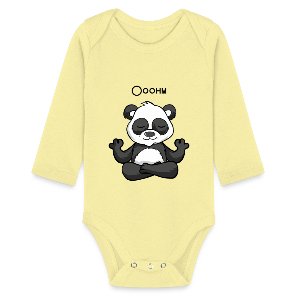 Baby Bio-Langarm-Body - Ooohm Panda - Hellgelb