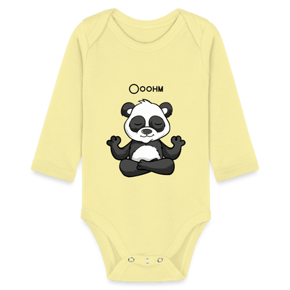 Baby Bio-Langarm-Body - Ooohm Panda - Hellgelb