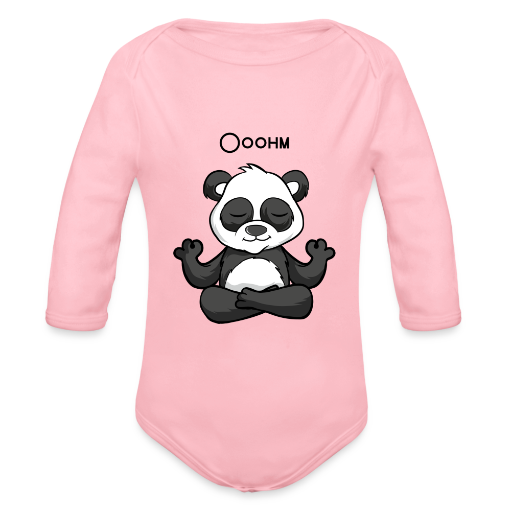 Baby Bio-Langarm-Body - Ooohm Panda - Hellrosa