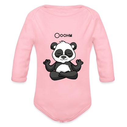 Baby Bio-Langarm-Body - Ooohm Panda - Hellrosa