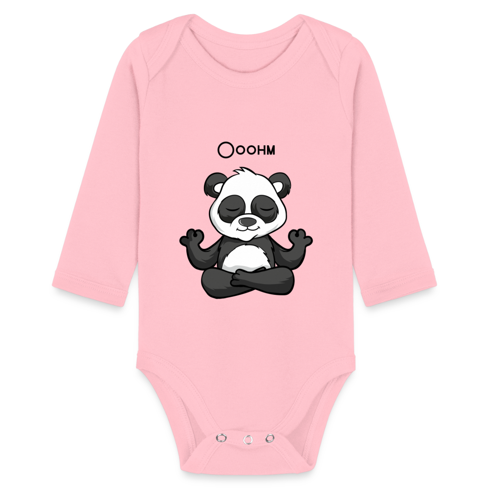 Baby Bio-Langarm-Body - Ooohm Panda - Hellrosa