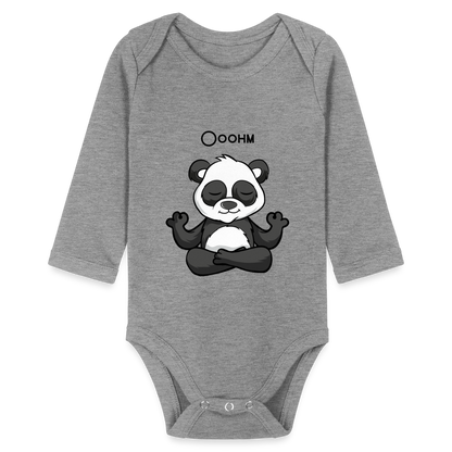 Baby Bio-Langarm-Body - Ooohm Panda - Grau meliert