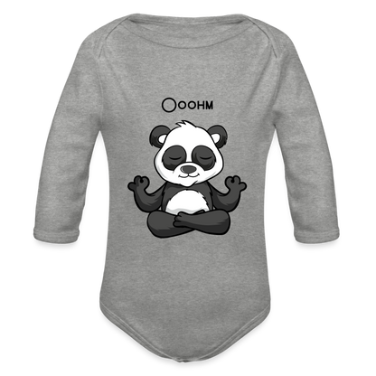 Baby Bio-Langarm-Body - Ooohm Panda - Grau meliert