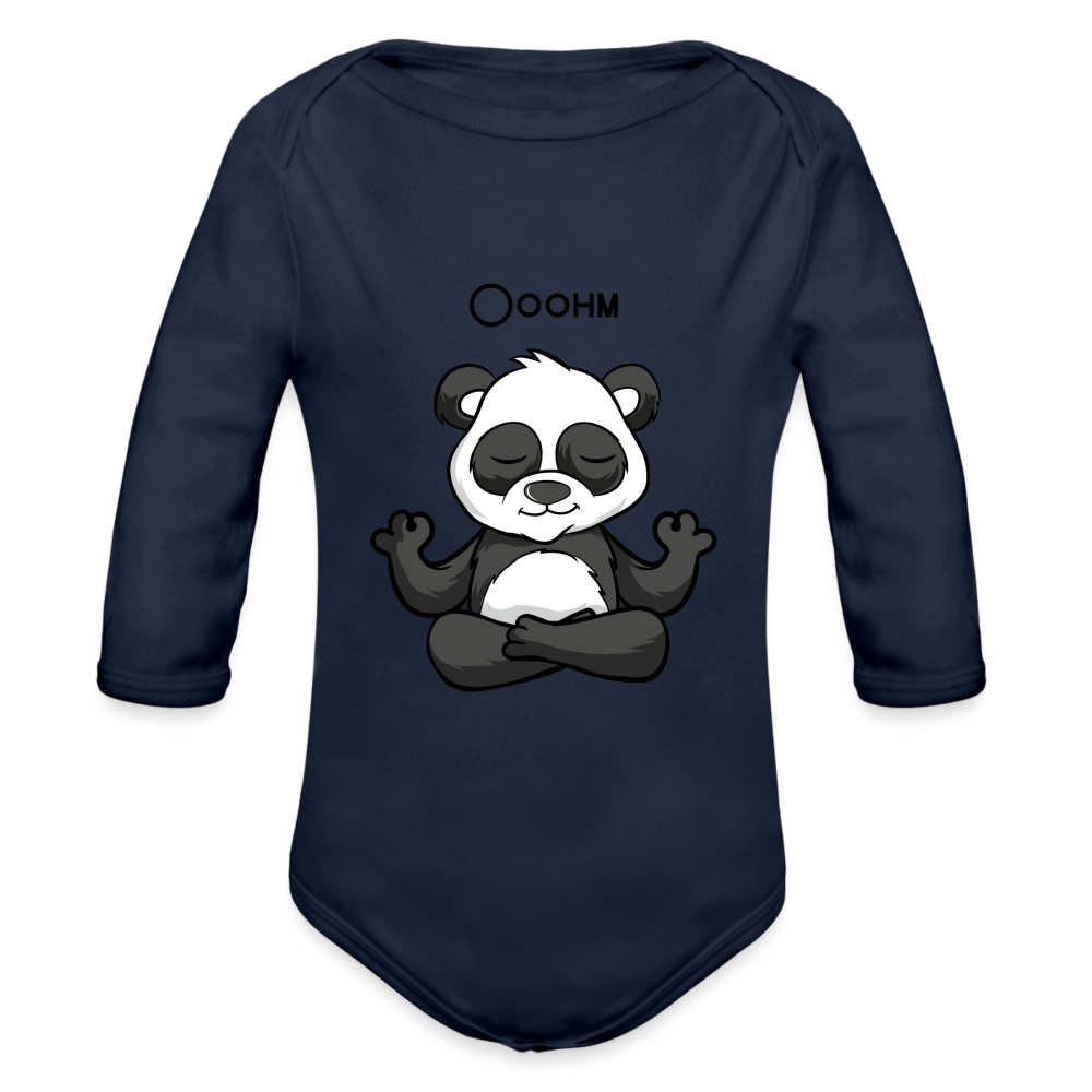 Baby Bio-Langarm-Body - Ooohm Panda - Dunkelnavy