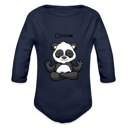 Baby Bio-Langarm-Body - Ooohm Panda - Dunkelnavy