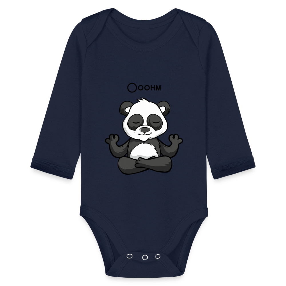 Baby Bio-Langarm-Body - Ooohm Panda - Dunkelnavy