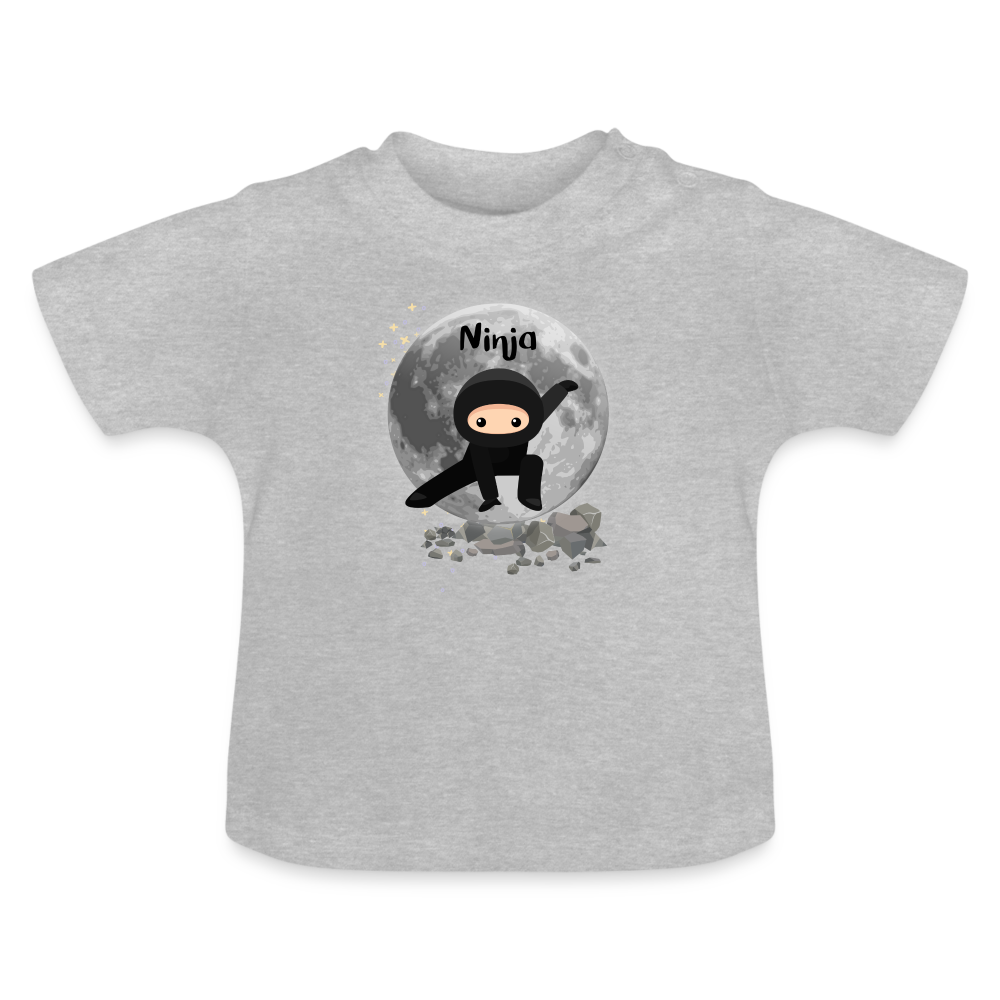 Baby T-Shirt - Ninja - Grau meliert