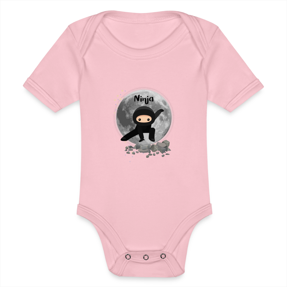 Baby Bio-Kurzarm-Body - Ninja - Hellrosa