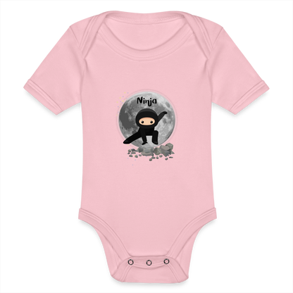 Baby Bio-Kurzarm-Body - Ninja - Hellrosa