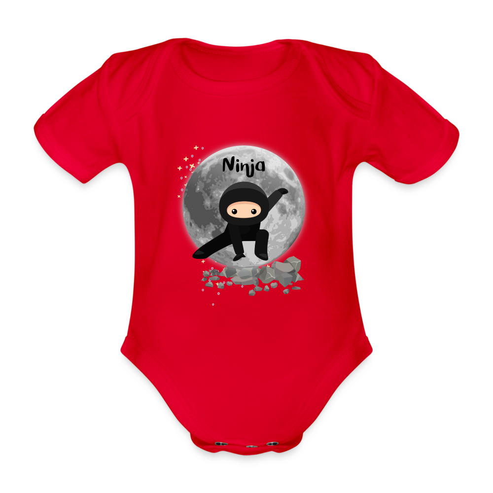 Baby Bio-Kurzarm-Body - Ninja - Rot