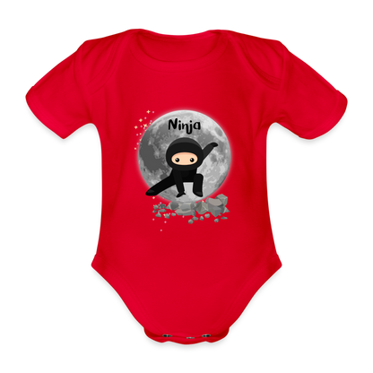 Baby Bio-Kurzarm-Body - Ninja - Rot