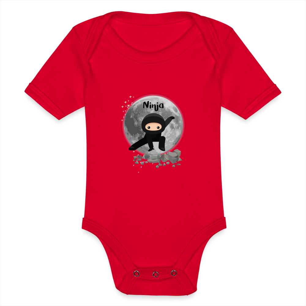 Baby Bio-Kurzarm-Body - Ninja - Rot