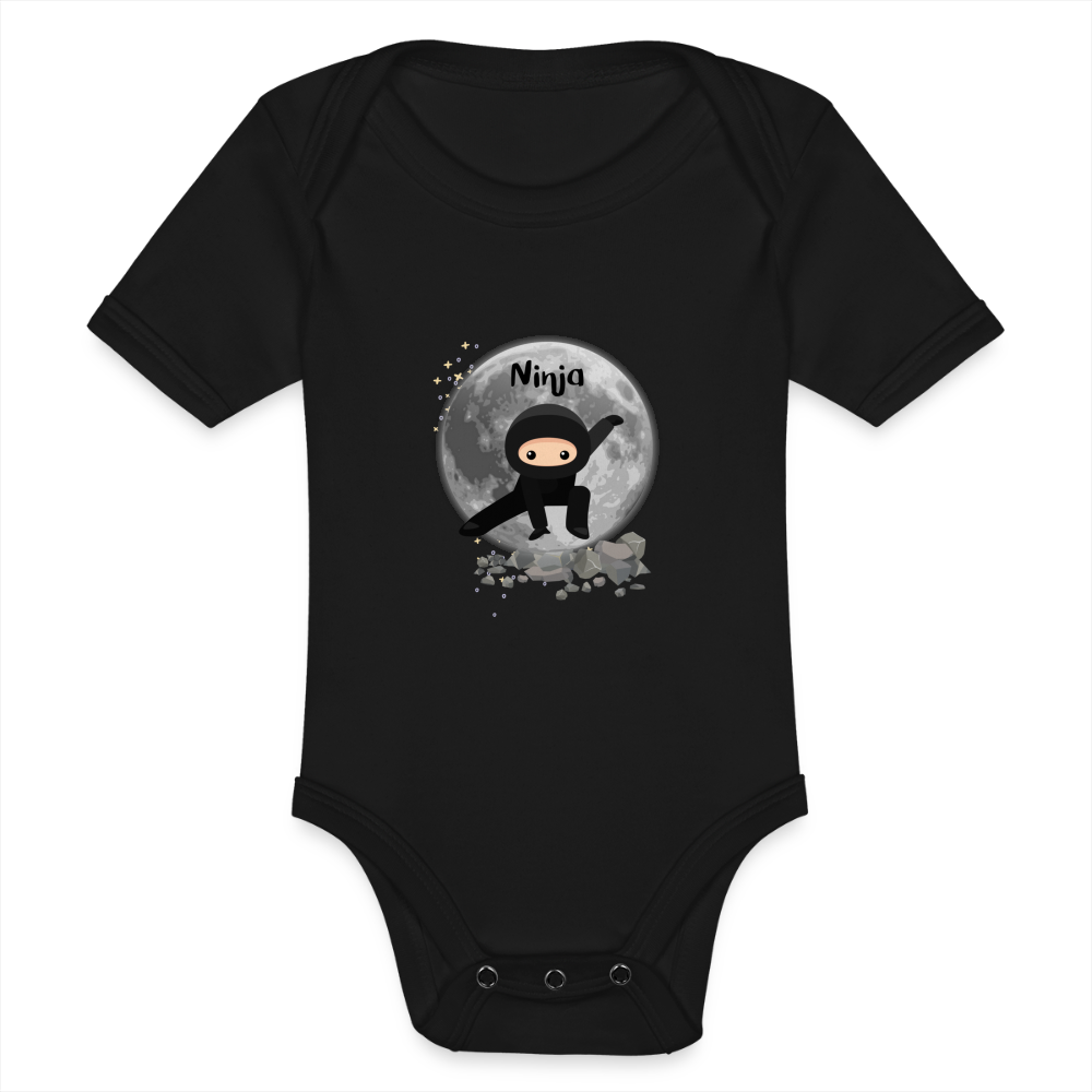 Baby Bio-Kurzarm-Body - Ninja - Schwarz