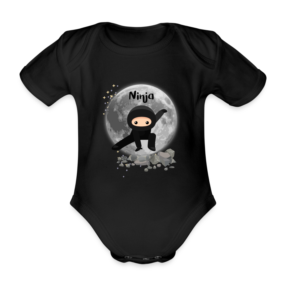 Baby Bio-Kurzarm-Body - Ninja - Schwarz