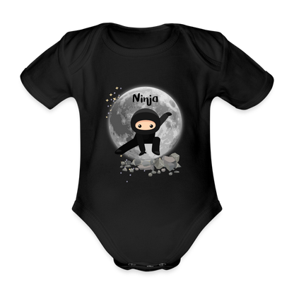 Baby Bio-Kurzarm-Body - Ninja - Schwarz