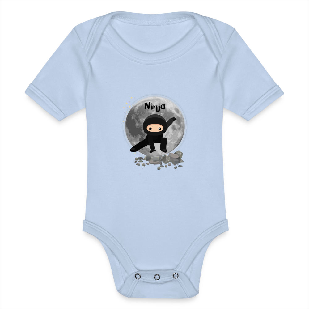 Baby Bio-Kurzarm-Body - Ninja - Sky