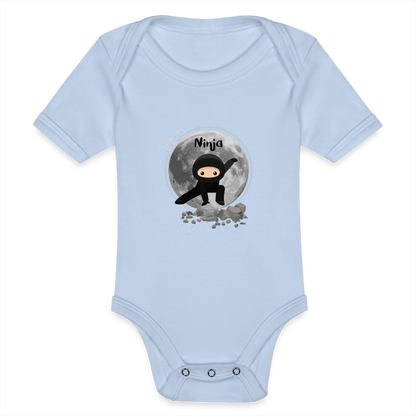 Baby Bio-Kurzarm-Body - Ninja - Sky